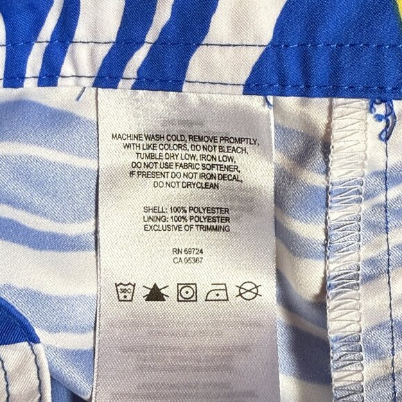 Columbia Womens XL Blue Wave Pattern Swim Shorts With Elastic Waist & Drawstring - Picture 6 of 10